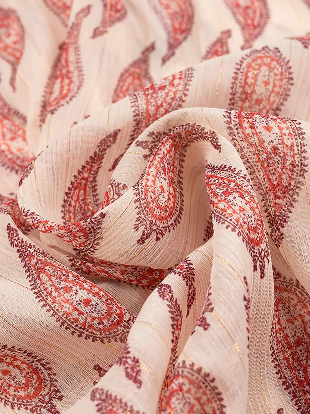 Paisley Print Frill Tie Neck Long Sleeve Blouse, image 8