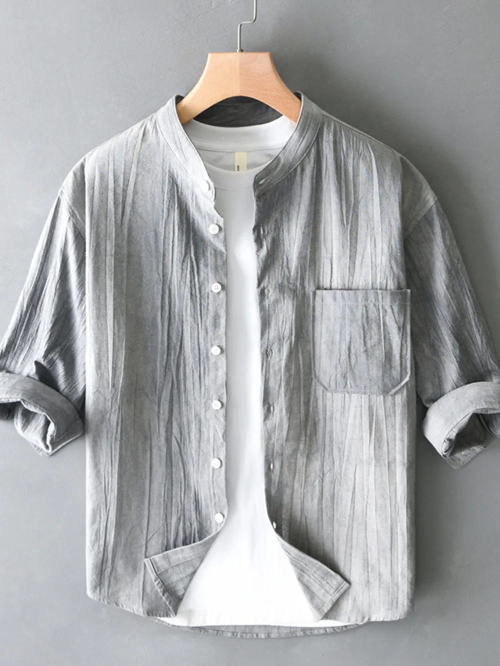 Men's Plus Size Button Up Long Sleeve Shirt, image 3