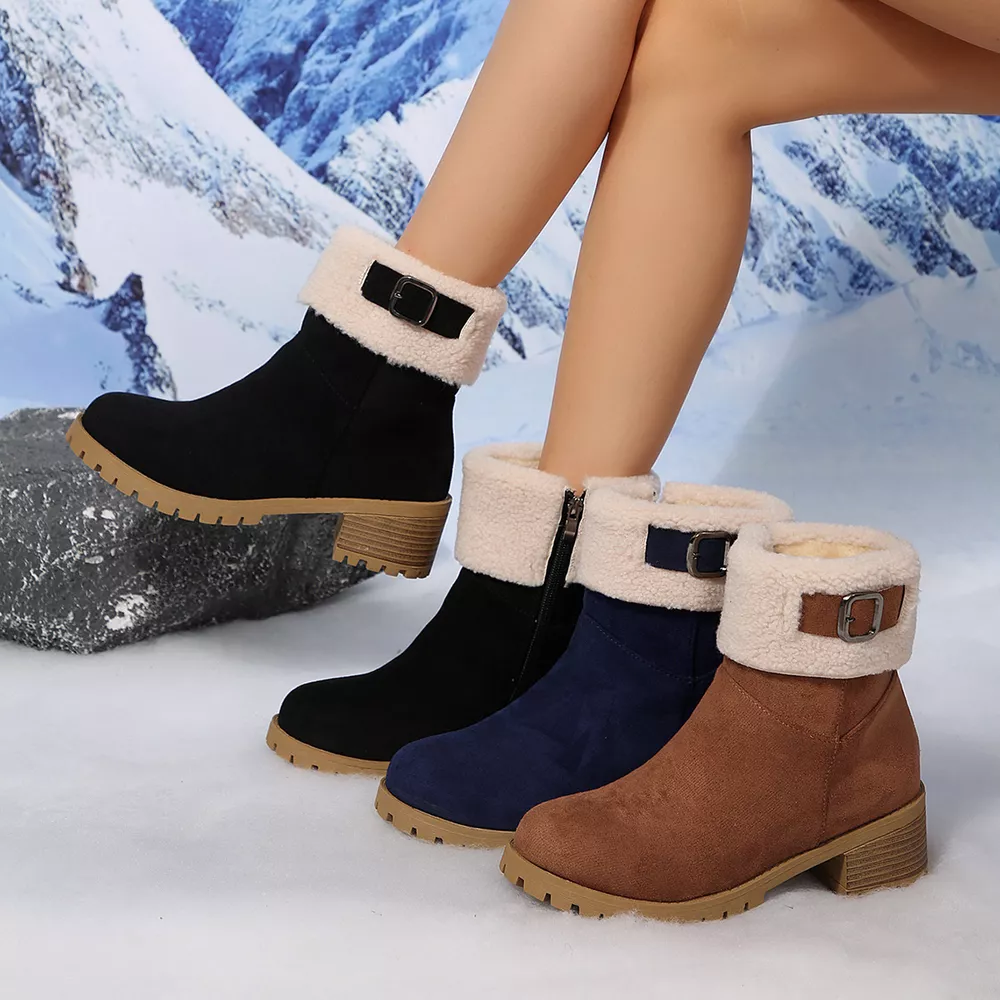 Round Toe Block Heels Boots, image 2