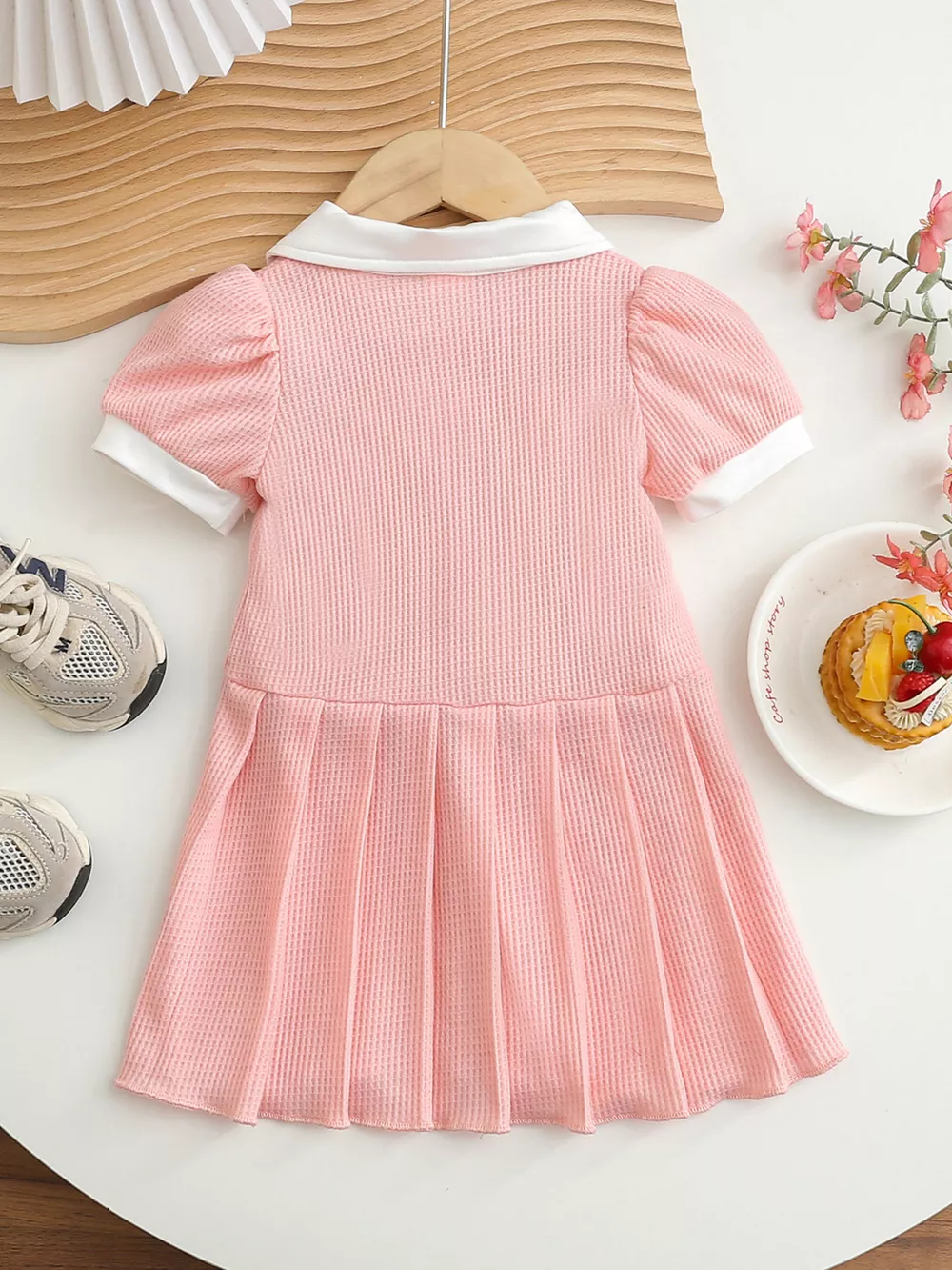 Children's Baseball Embroidered Pleated Dress, image 8