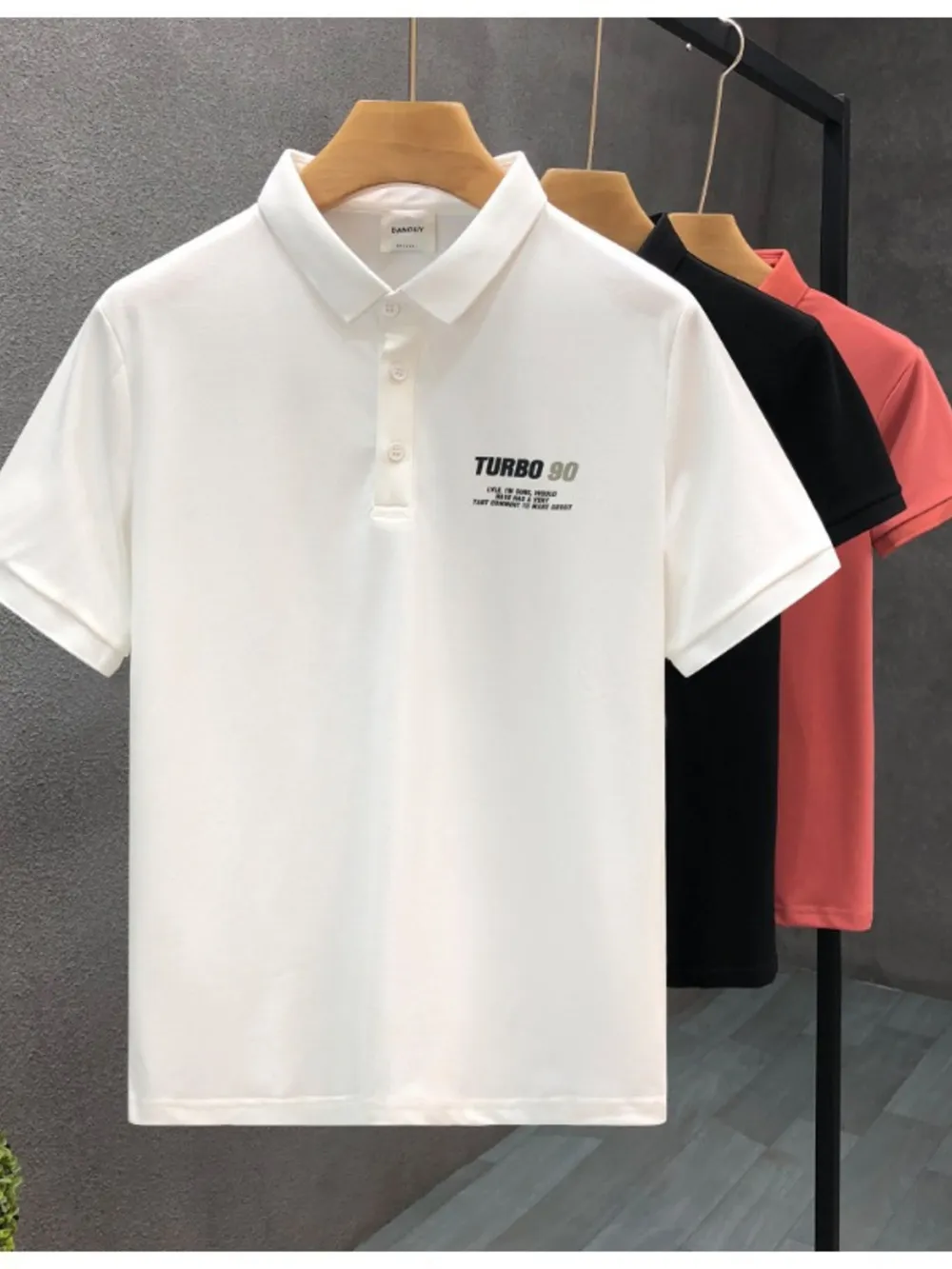 Men's Plus Size Letter Graphic Short Sleeve Polo, image 8
