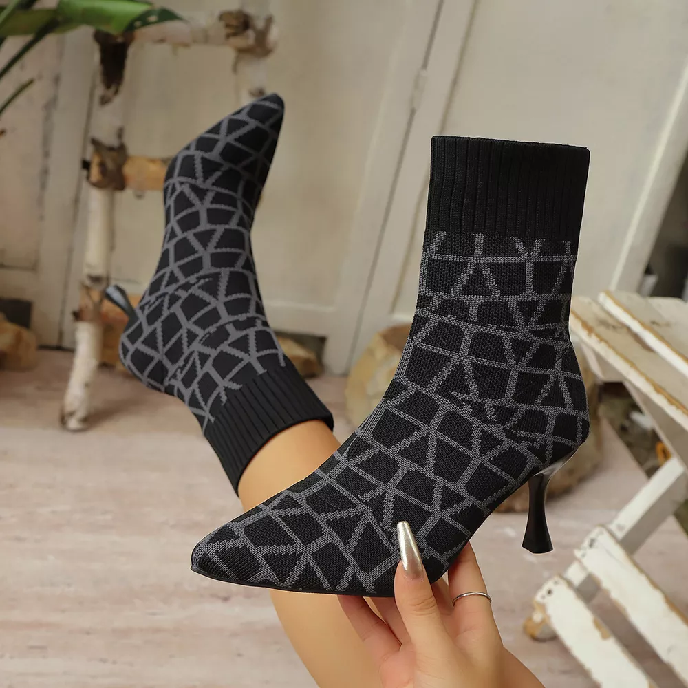 Point Toe Flared Heel Boots, image 3