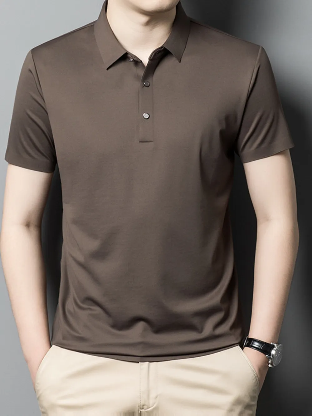Men's Full Size Collared Neck Short Sleeve Polo Plus Size, image 2