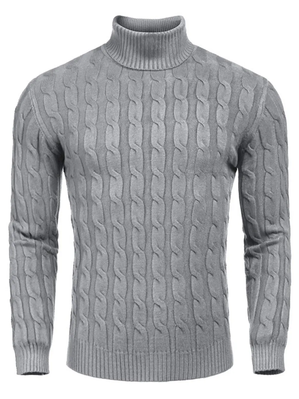 Men's Cable Knit Turtleneck Sweater, image 13