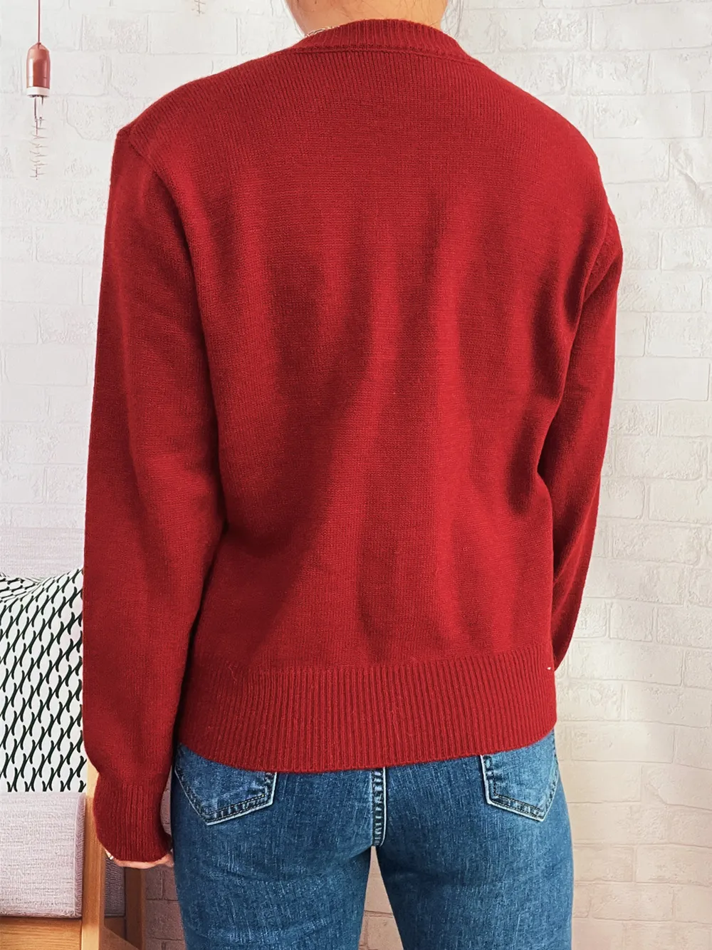 Button-Front Cardigan with Colorful Detail Buttons, image 24