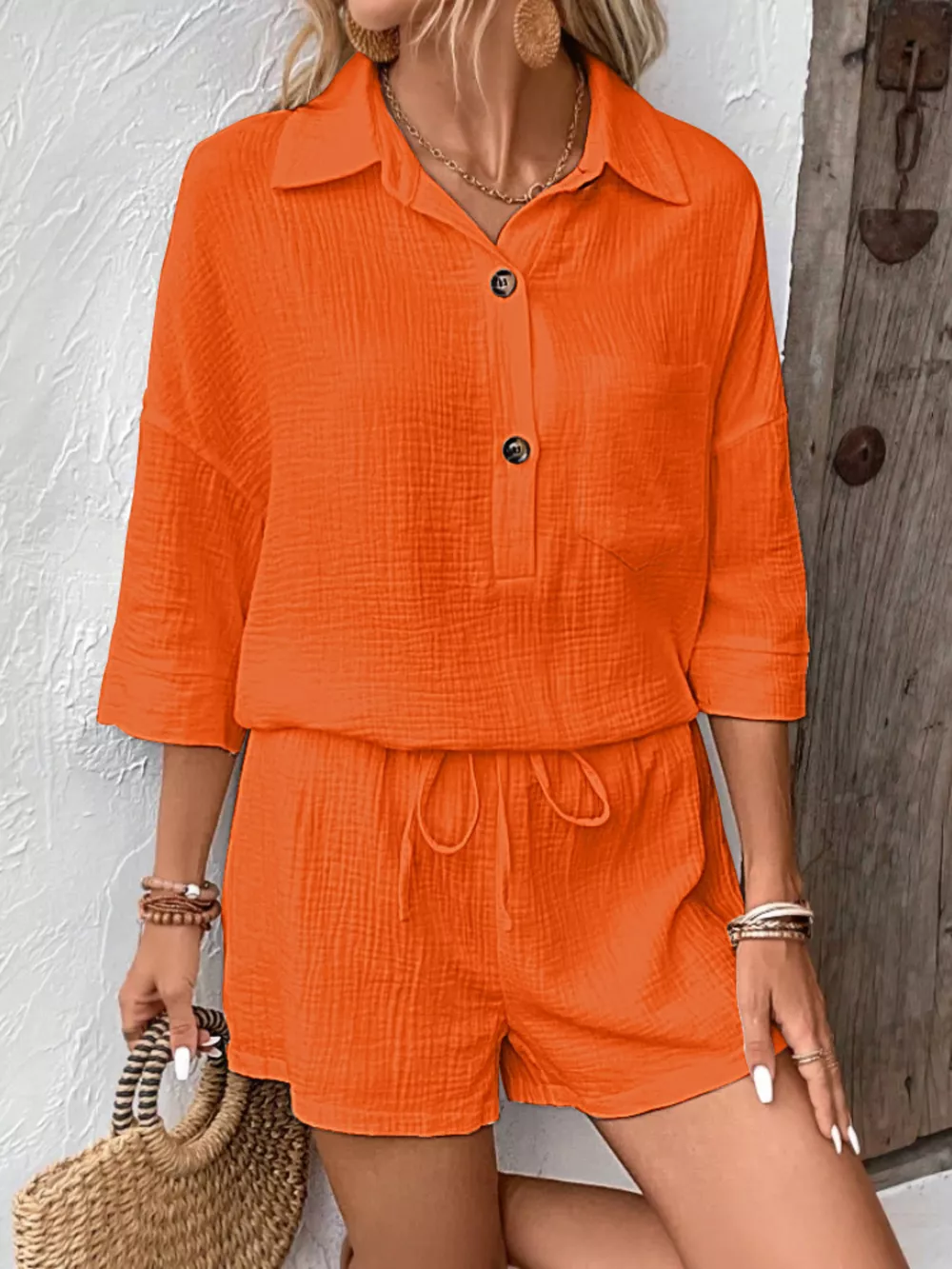 Button Detail Top and Shorts Set, image 19