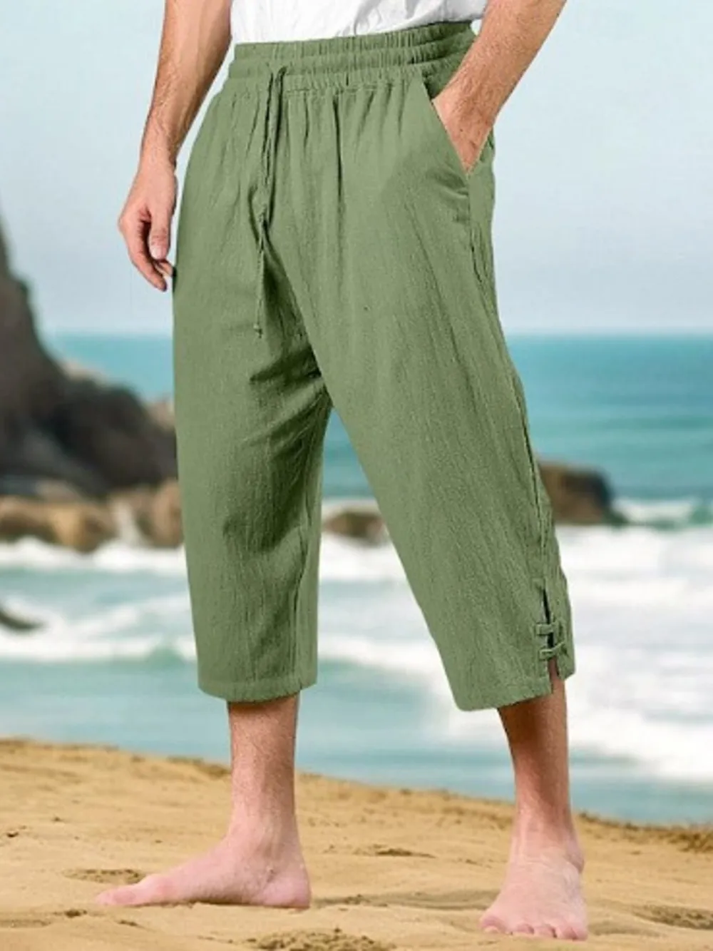 Men's Full Size Loose Fit Cropped Pants Plus Size, image 3