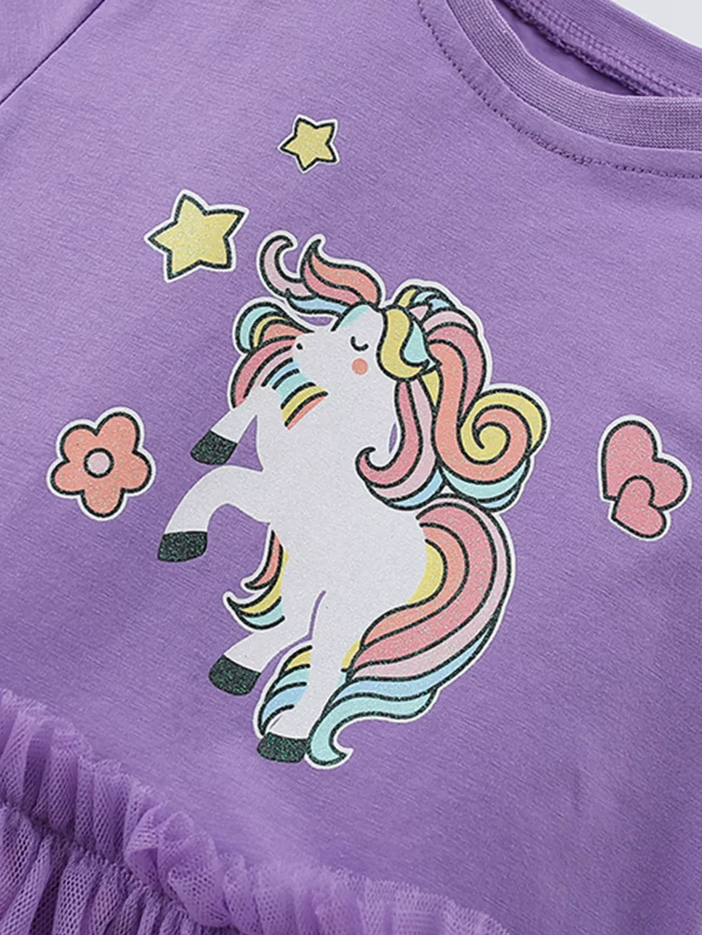 Children's Unicorn Graphic Tulle Tutu Dress, image 4