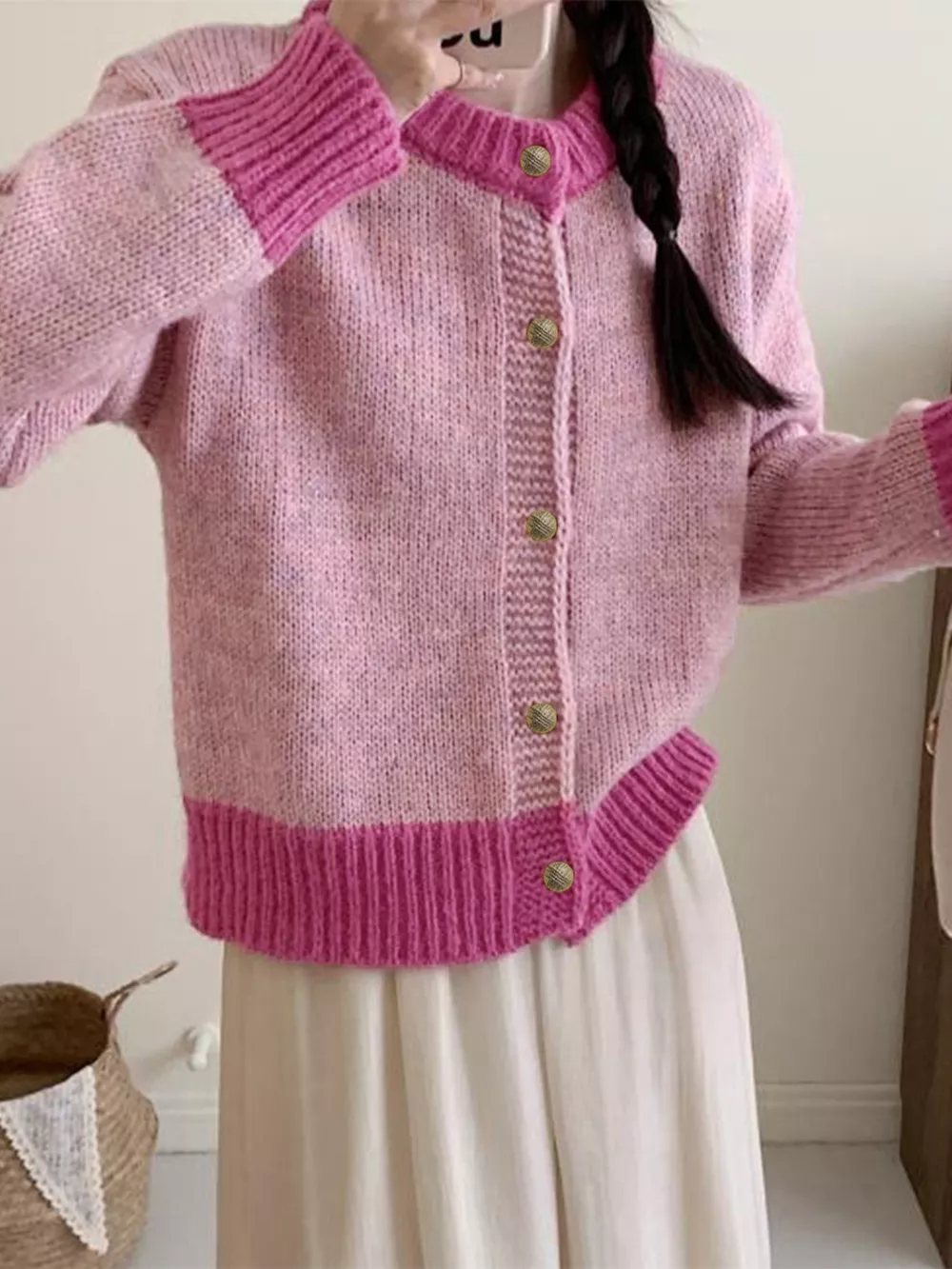 Color Block Button Up Cardigan, image 11