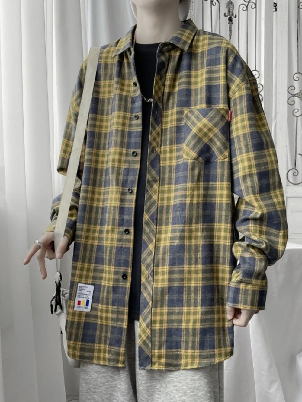Men's Plus Size Plaid Button Up Shirt, image 2