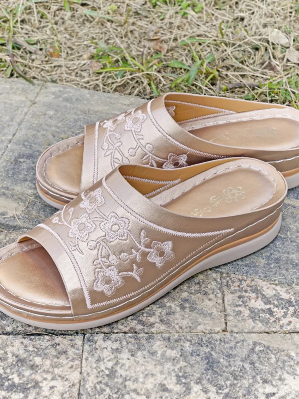 Floral Embroidered Comfort Sandals, image 6