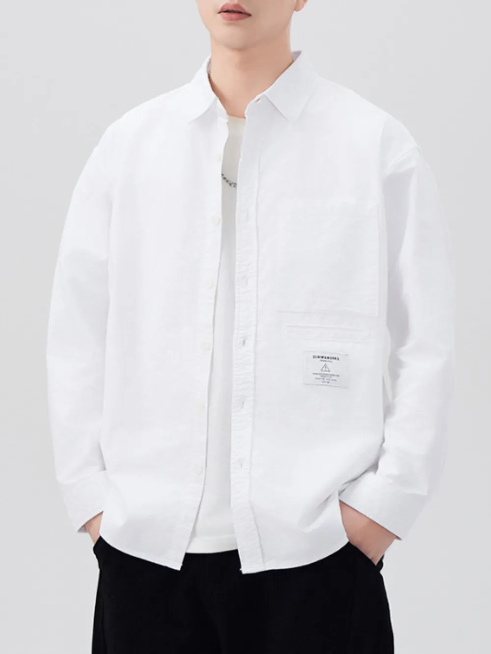 Men's Plus Size Button Up Long Sleeve Shirt, image 2