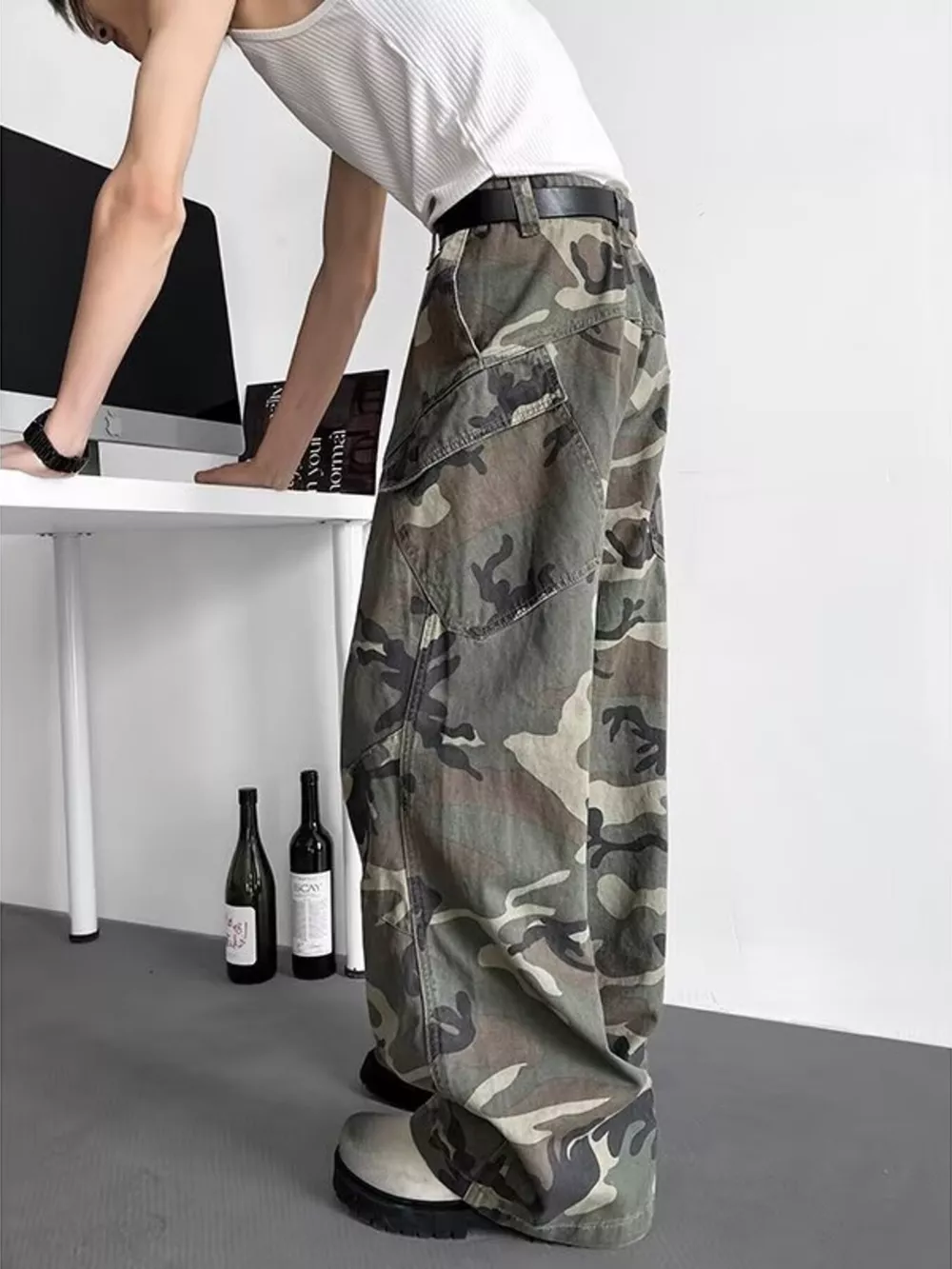 Men's Plus Size Loose Fit Camouflage Cargo Pants, image 3