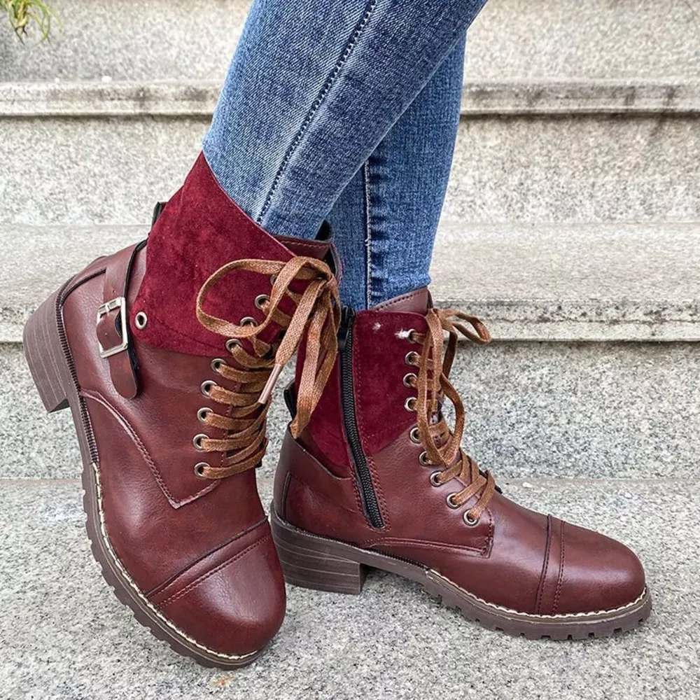 Lace-Up Block Heels Boots, image 5