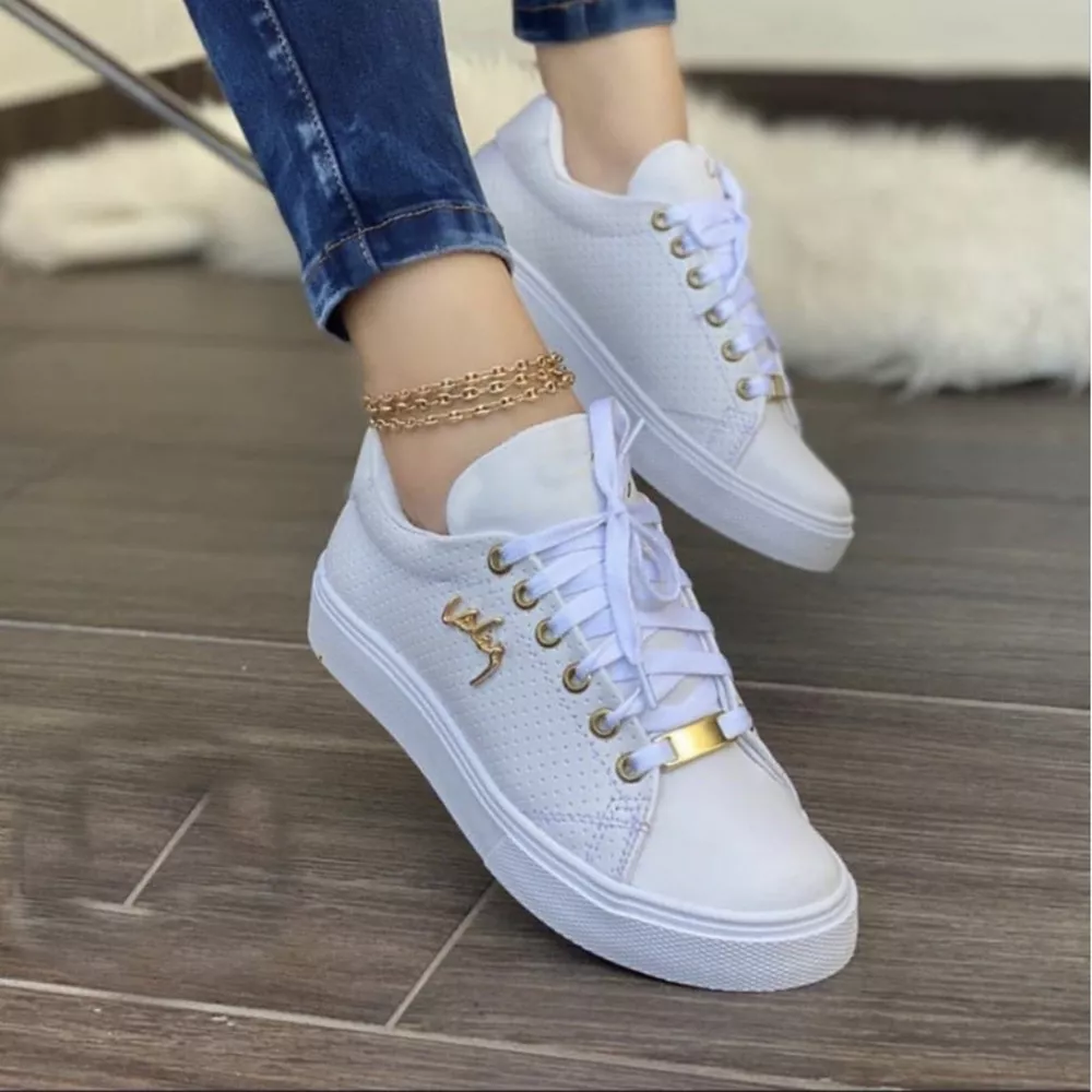 Lace Up Round Toe Sneakers, image 5