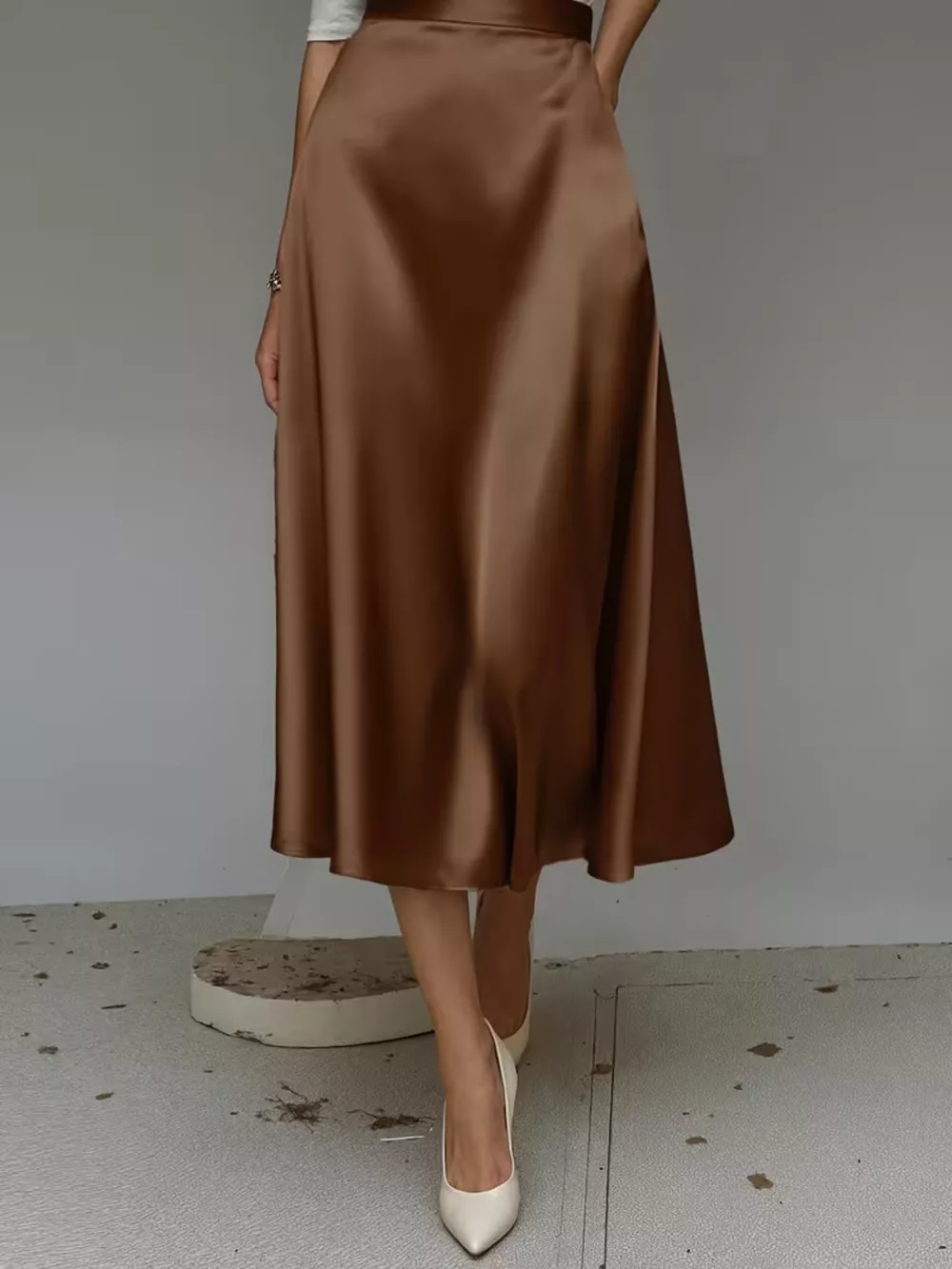 Satin Midi Skirt, image 17