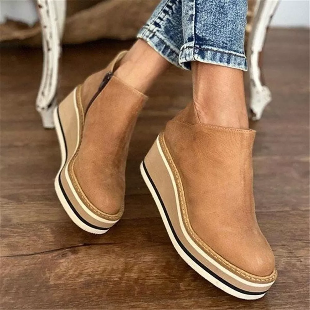 Ankle Wedge Boots with Zipper, image 10
