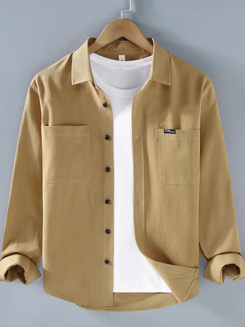 Men's Plus Size Button Up Long Sleeve Shirt, image 4