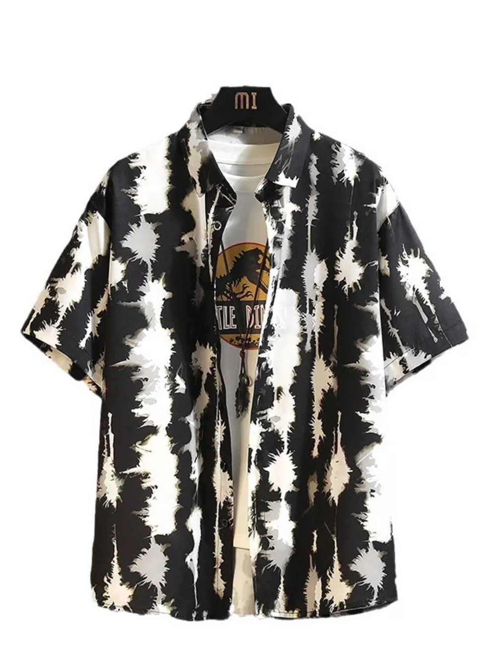 Men's Printed Button Up Shirt and Shorts Set, image 2