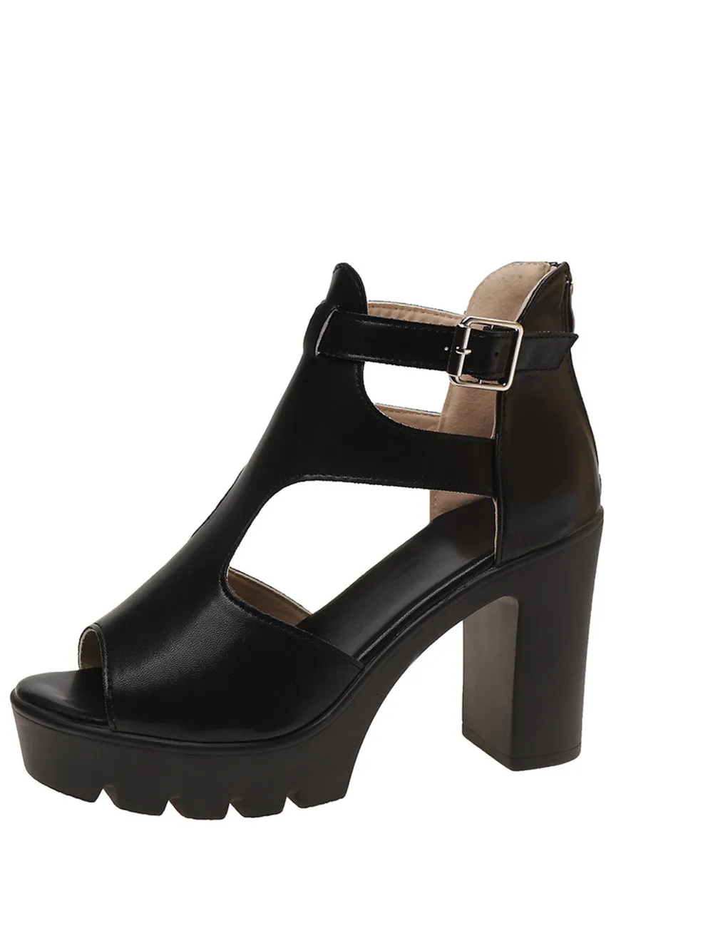 Cutout Block Heels Sandals, image 6