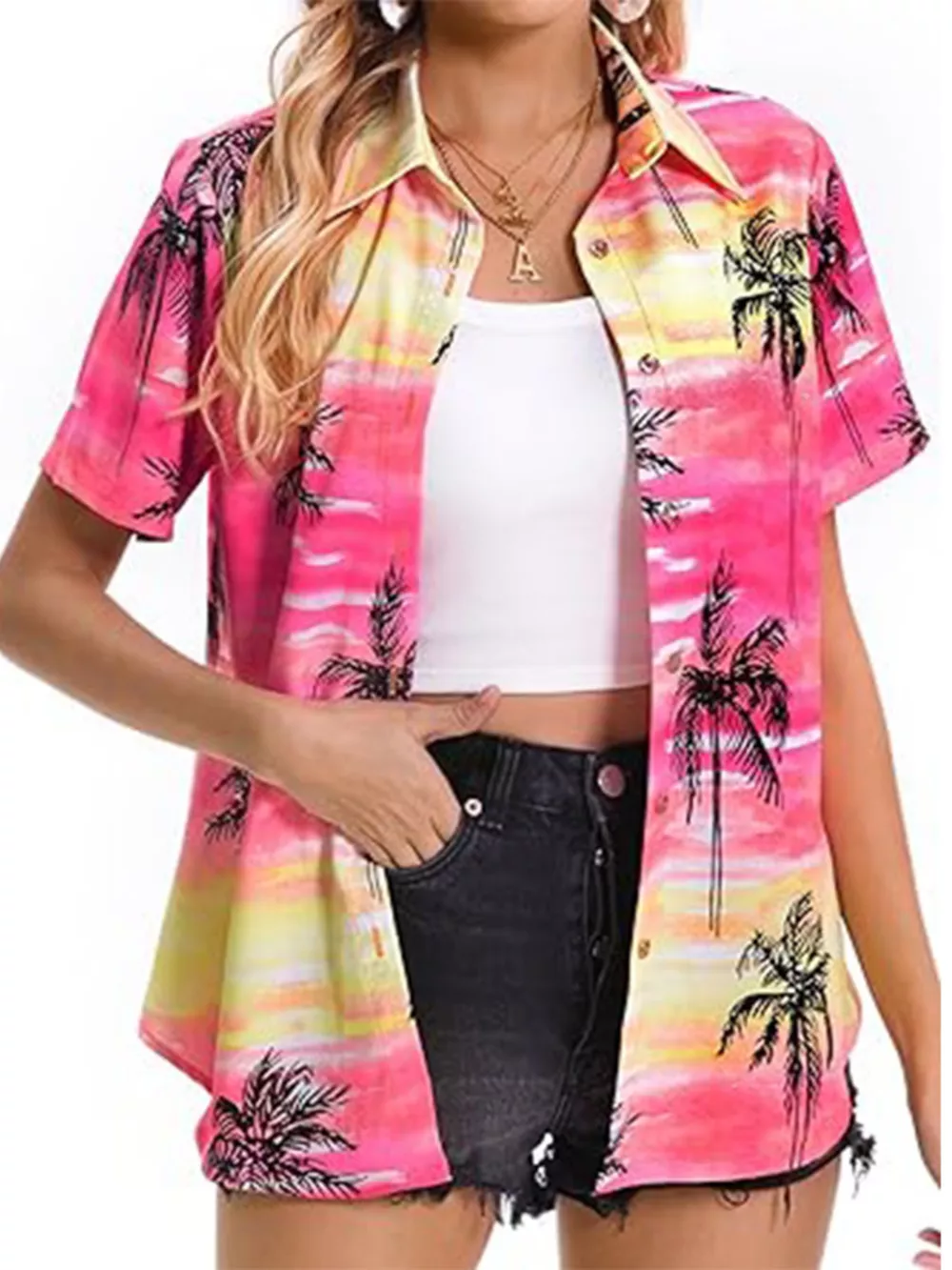 Plant Print Short Sleeve Shirt, image 7