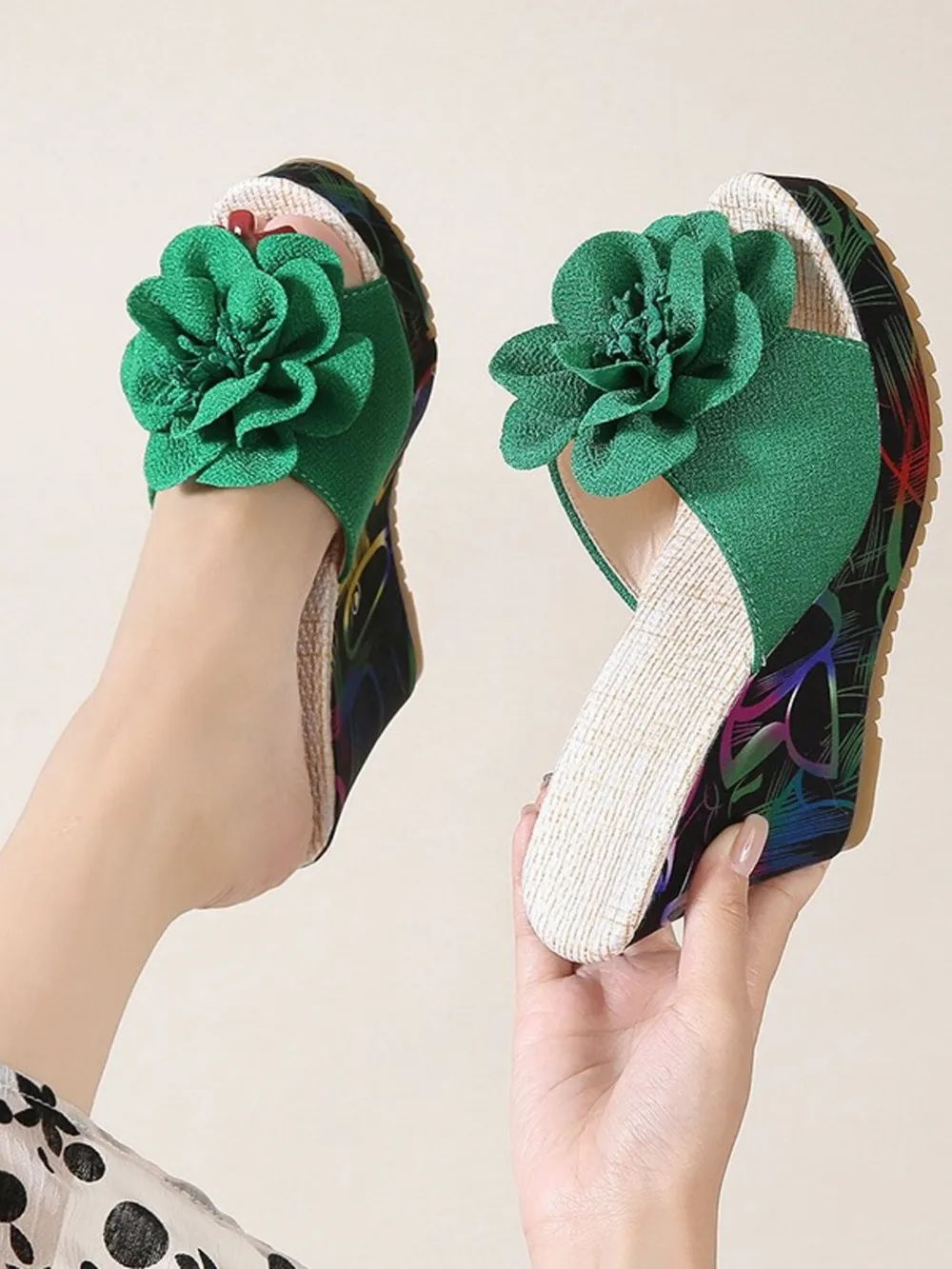 Peep Toe Wedge Sandals, image 3