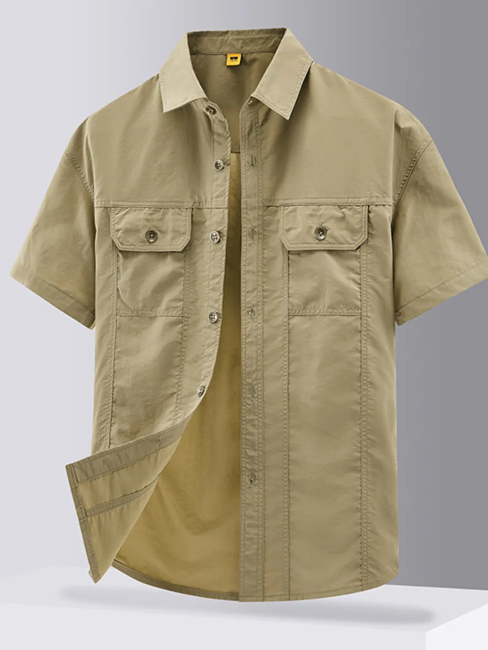 Men's Plus Size Casual Short Sleeve Button-Down Shirt, image 5