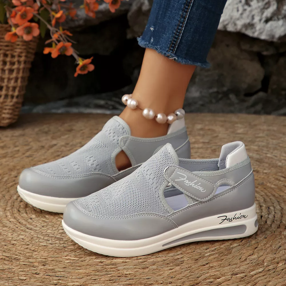 Breathable Mesh Wedge Sneakers, image 17