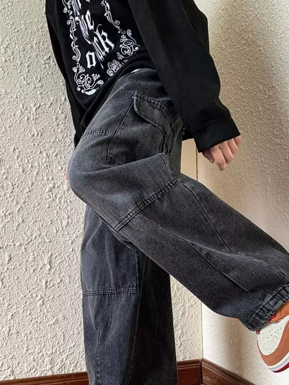 Men's Full Size Loose Fit Cargo Jeans Plus Size, image 9