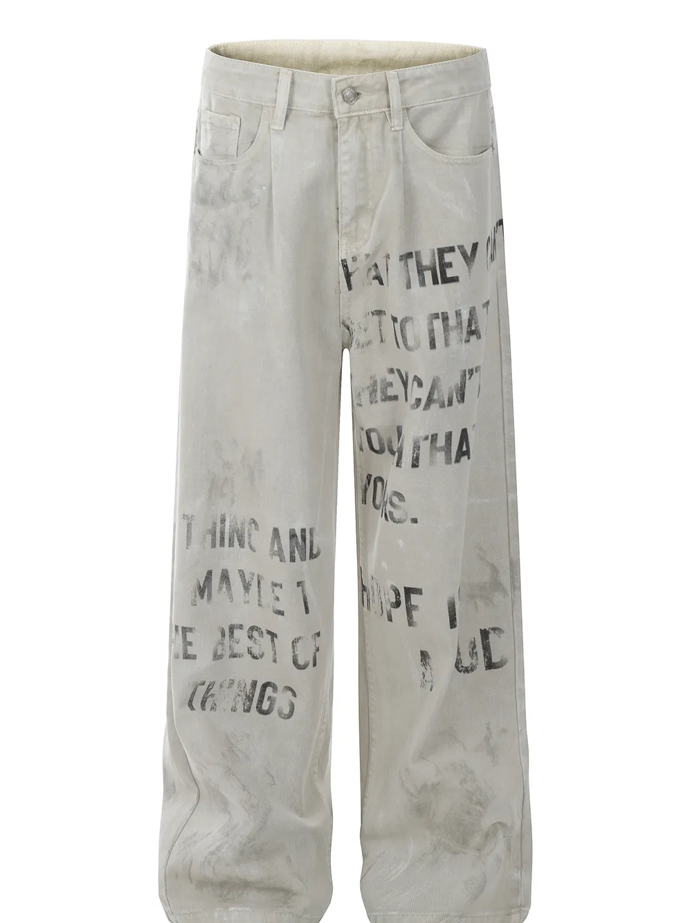 Men's Letter Wide Leg Jeans