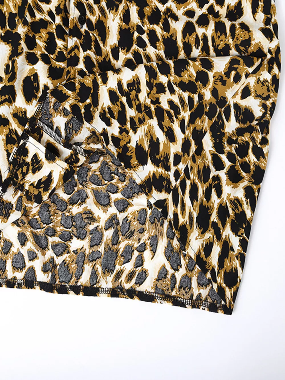 Men's Full Size Leopard Print Short Sleeve Shirt Plus Size, image 7