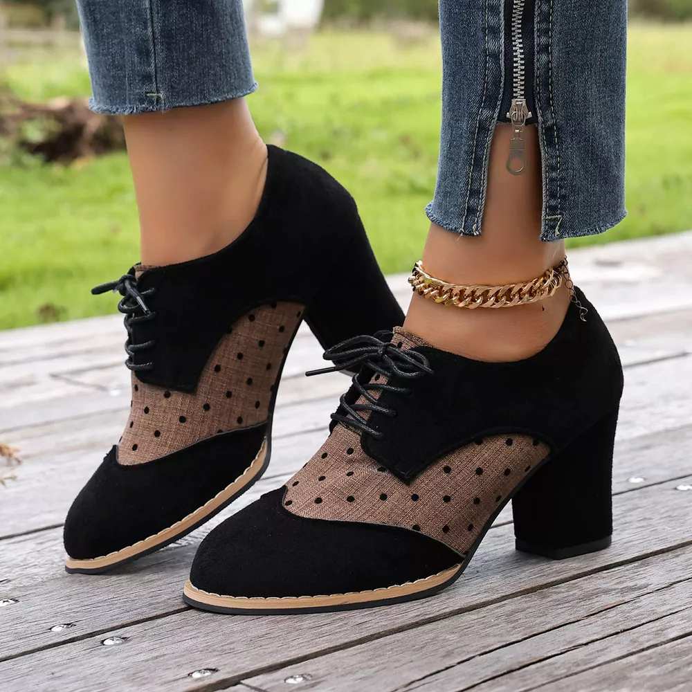 Lace Up Block Heels Boots, image 3
