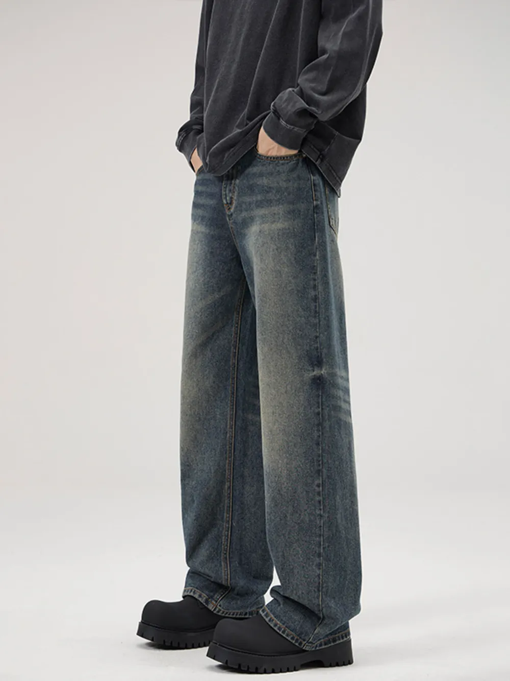 Men's Full Size Wide-Leg Relaxed Fit Jeans Plus Size, image 3