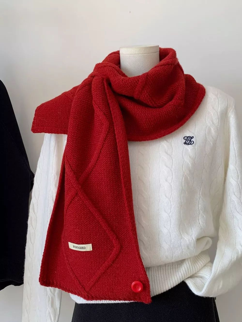 Solid Color Knitted Winter Scarf, image 2