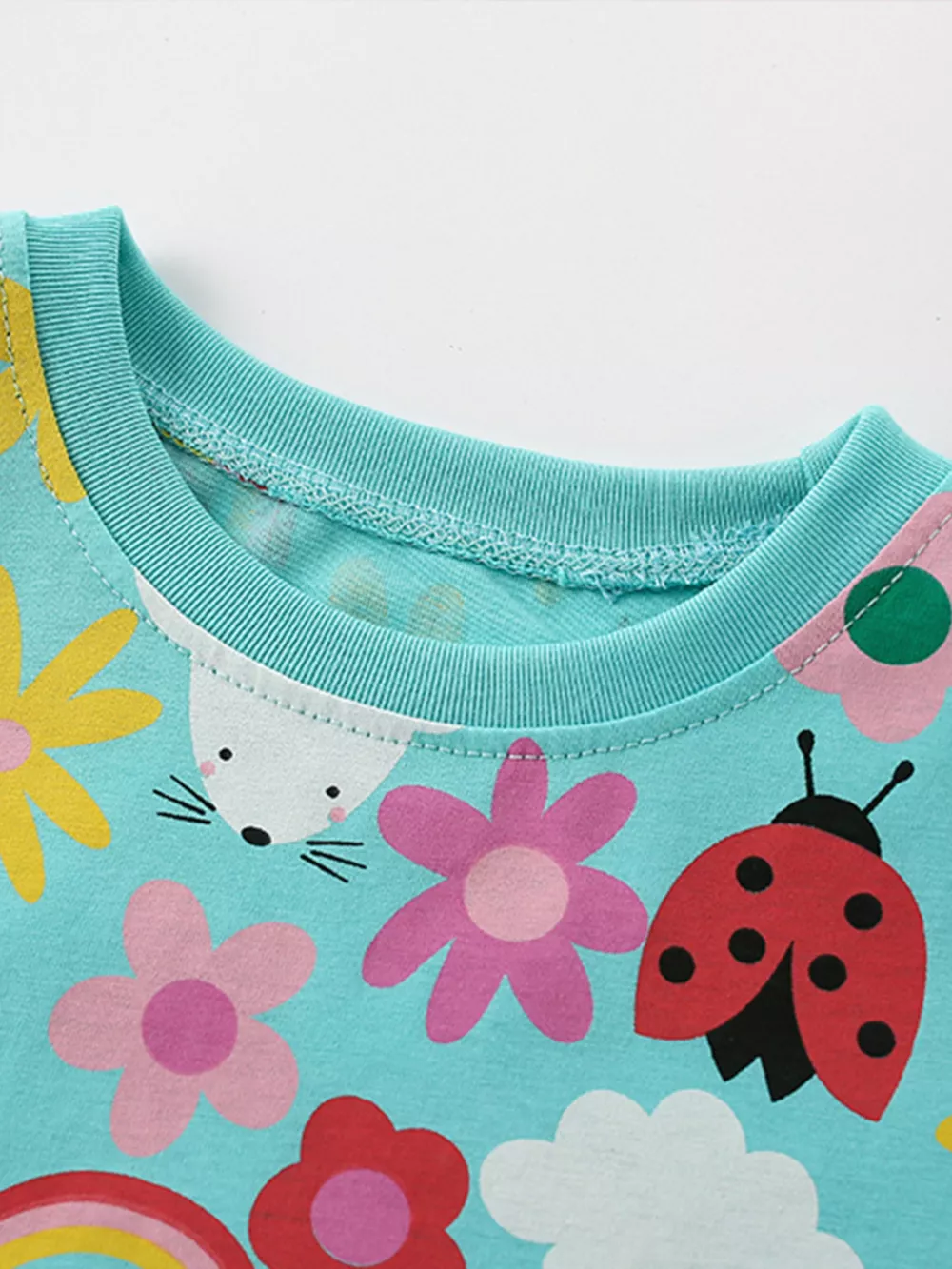 Children's Cute Cartoon Print Ruffle Hem Dress, image 3