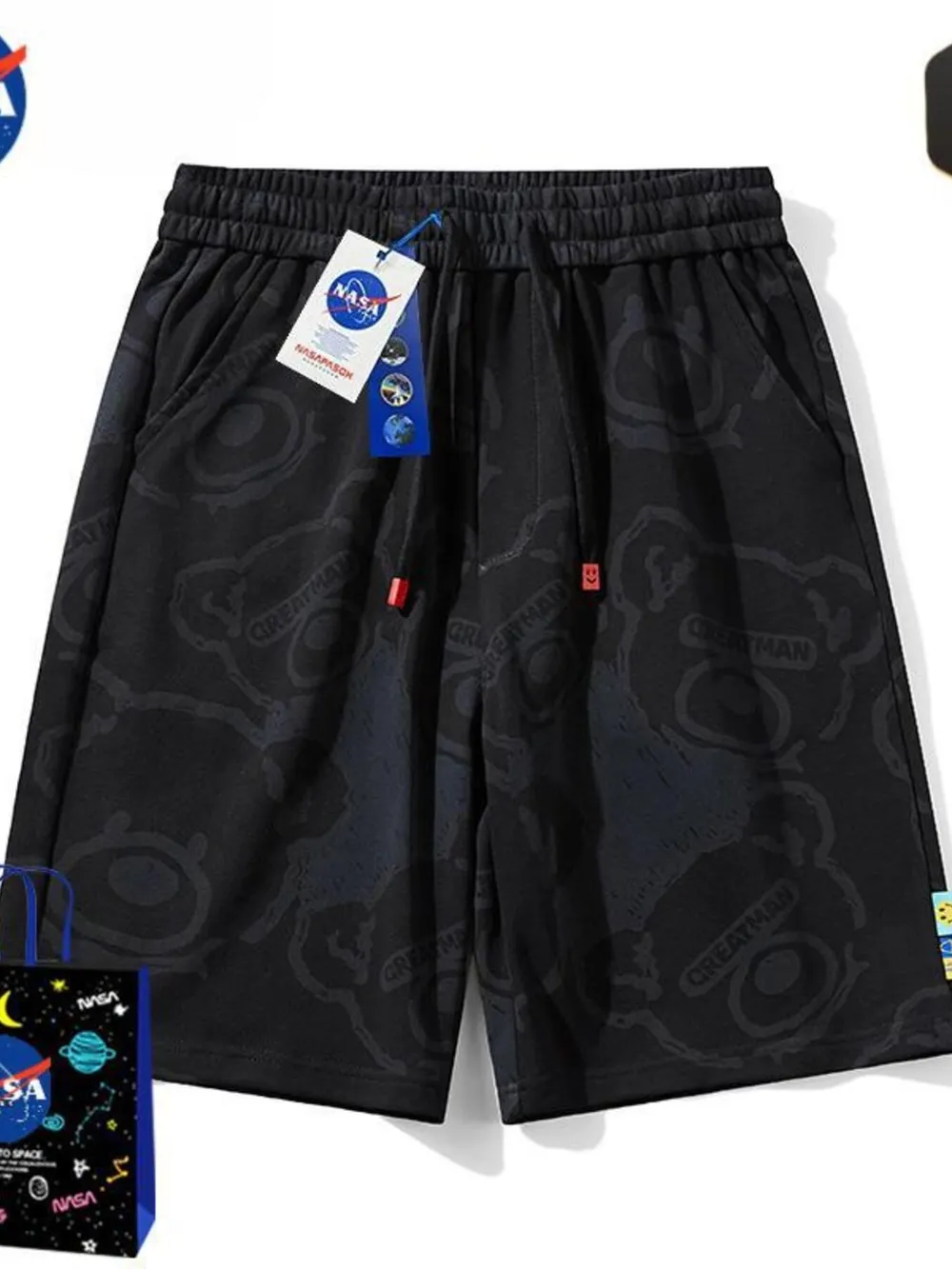 Men's Full Size Bear Print Shorts Plus Size