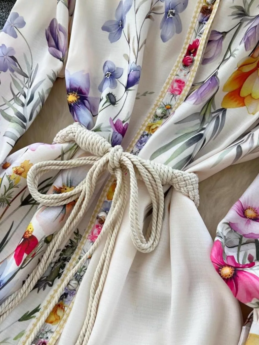 Floral Print Lantern Sleeve Midi Dress, image 6