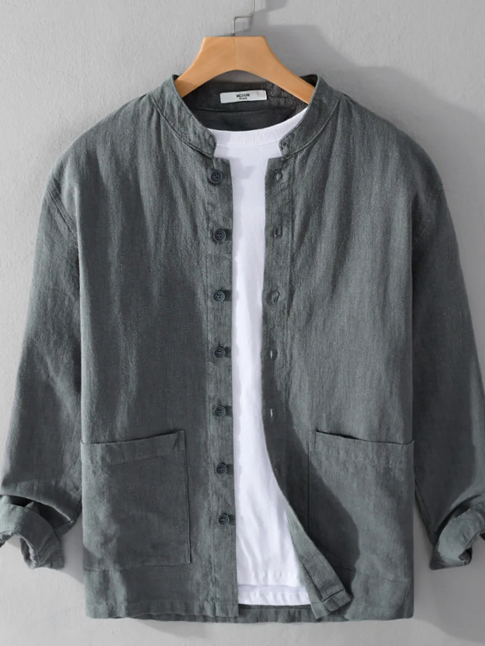Men's Plus Size Button Up Long Sleeve Shirt, image 3