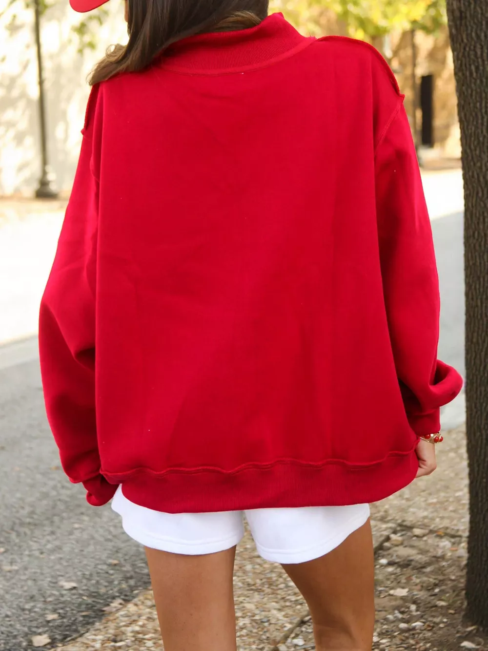 Mock Neck Dropped Shoulder Sweatshirt, image 9