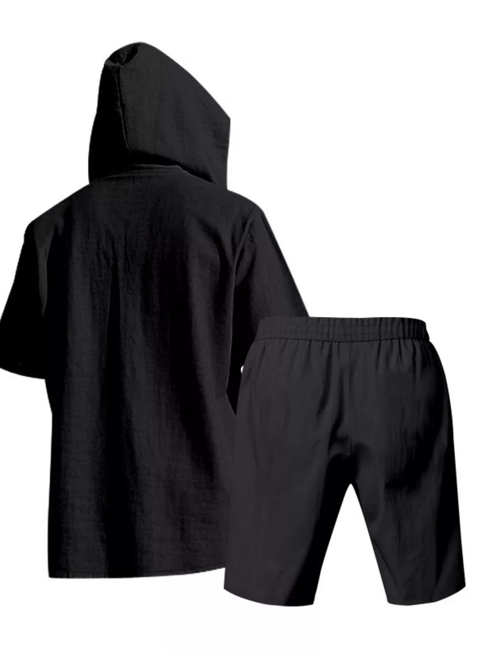 Men's Full Size Casual Short Sleeve Hooded Top & Shorts Set Plus Size, image 10