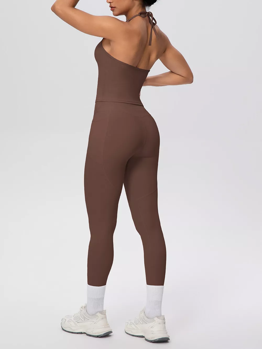 Halter Neck Cami and High-Waisted Leggings Active Set, image 20