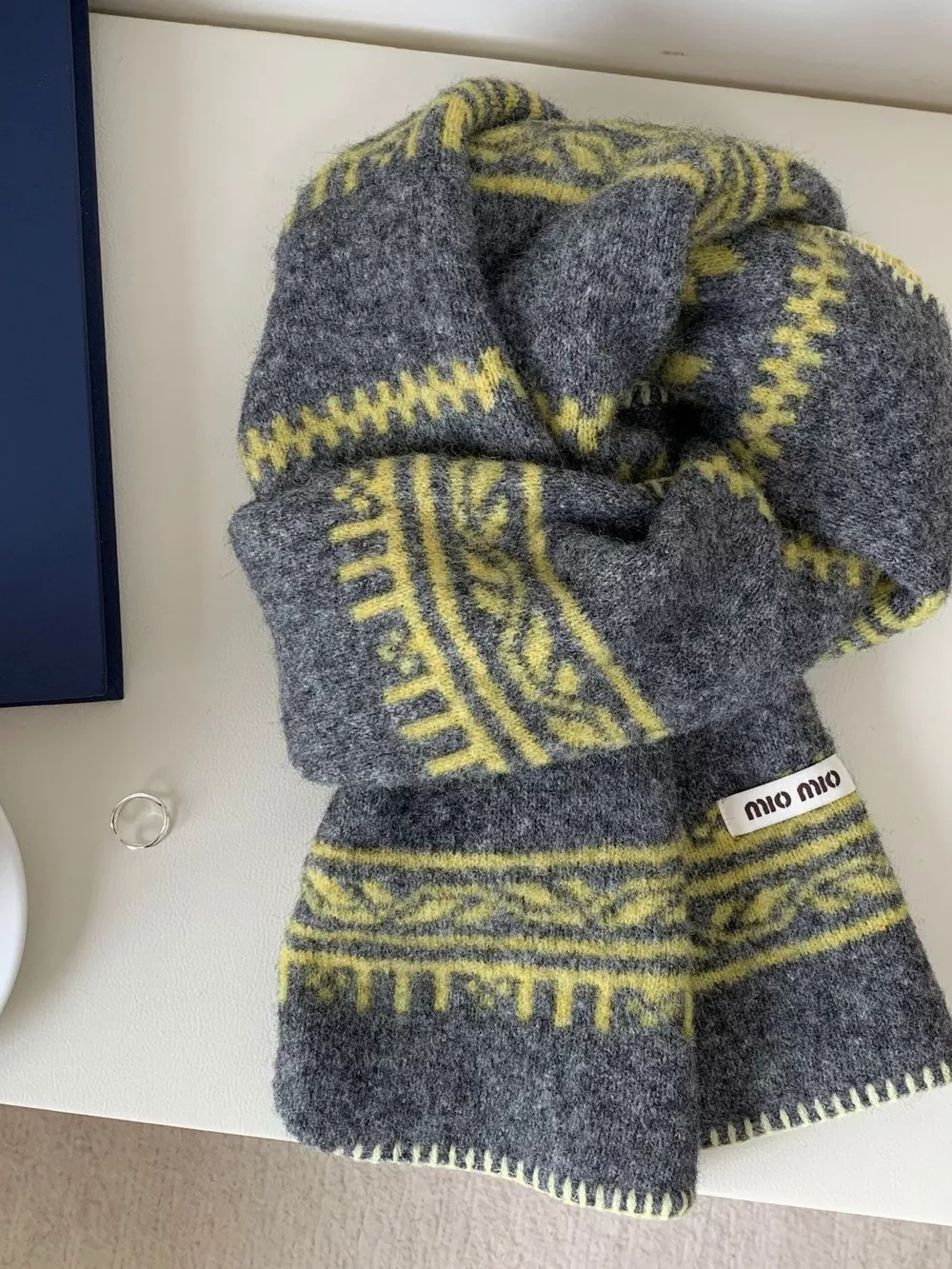 Vintage Pattern Knitted Scarf, image 4