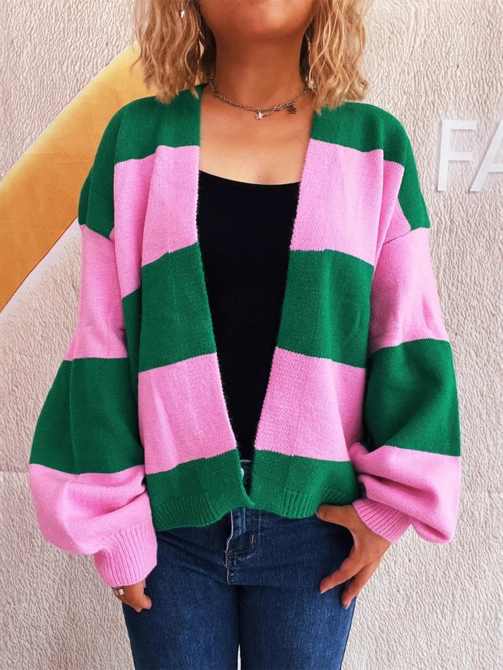 Color Block Open Front Cardigan, image 11