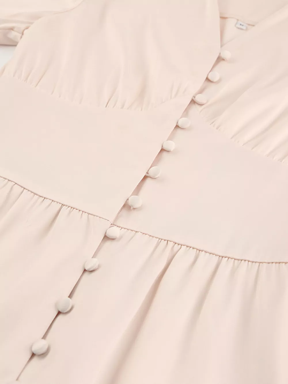 Elegant V-Neck Puff Sleeve Button-Down Midi Dress, image 8