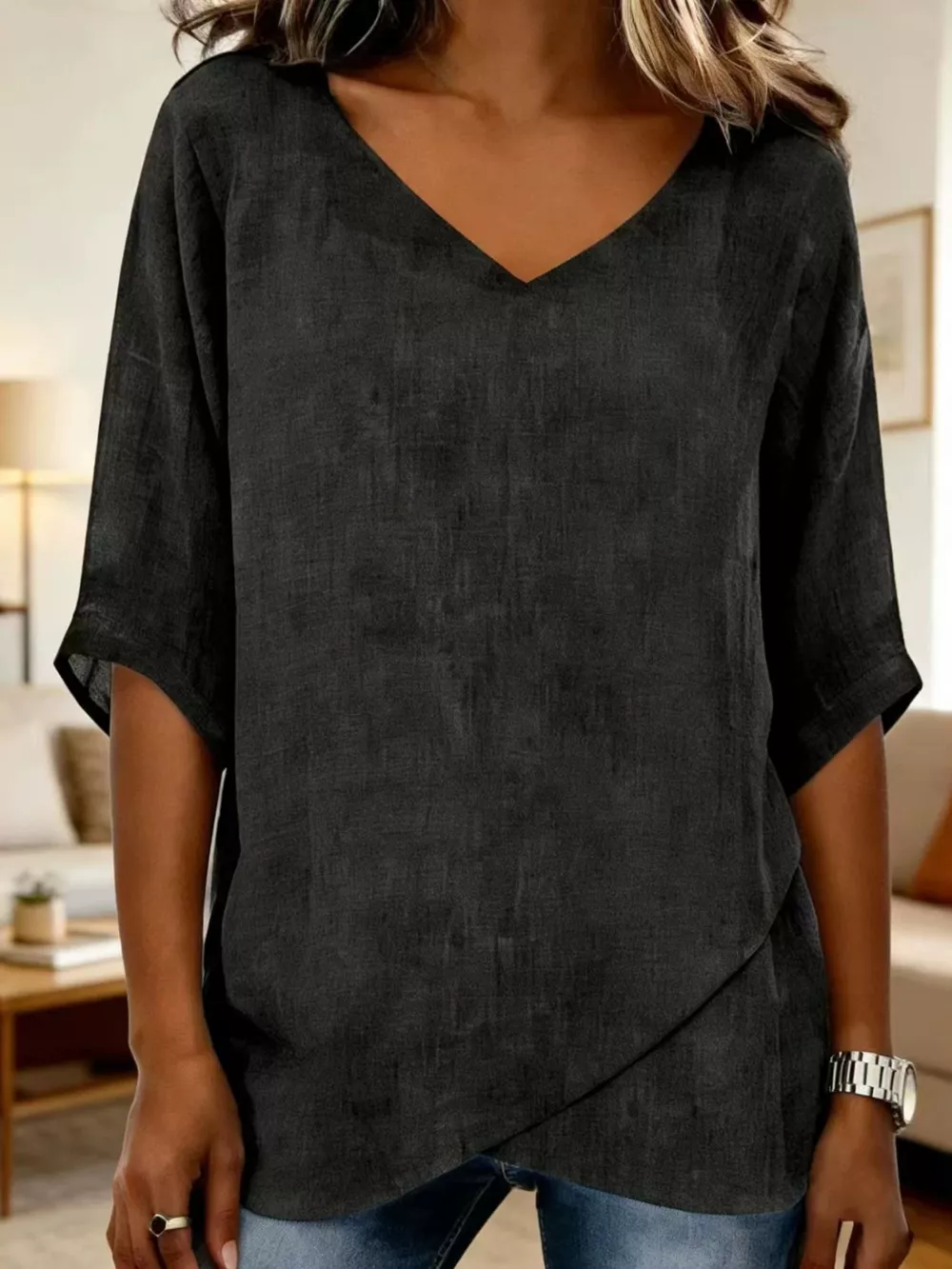V-Neck Casual T-Shirt, image 3