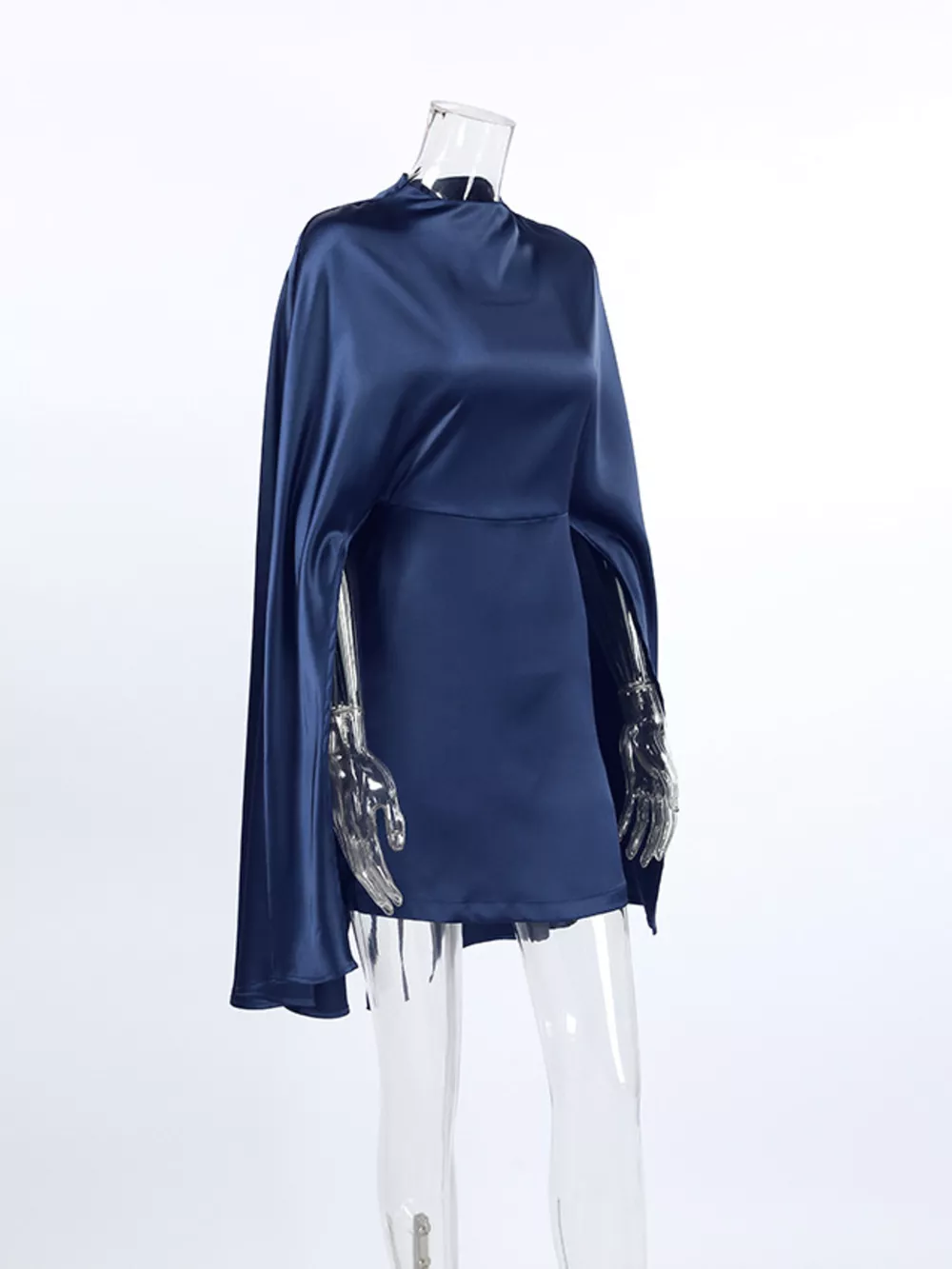 Mock Neck Cape Sleeve Mini Dress, image 9