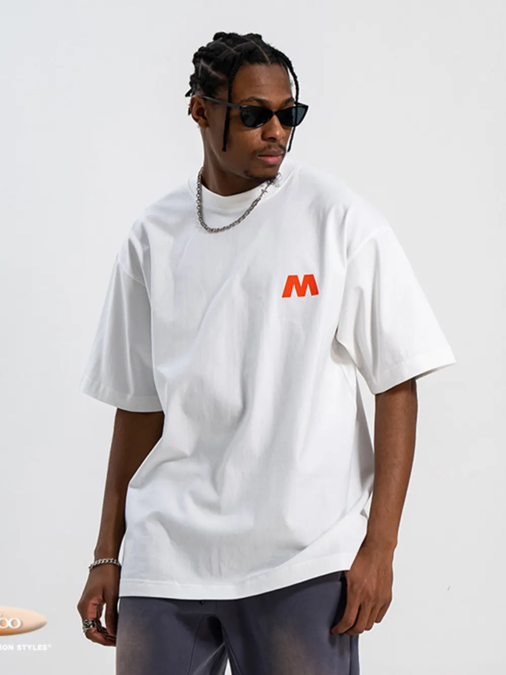 Men's Letter M Round Neck T-Shirt, image 6