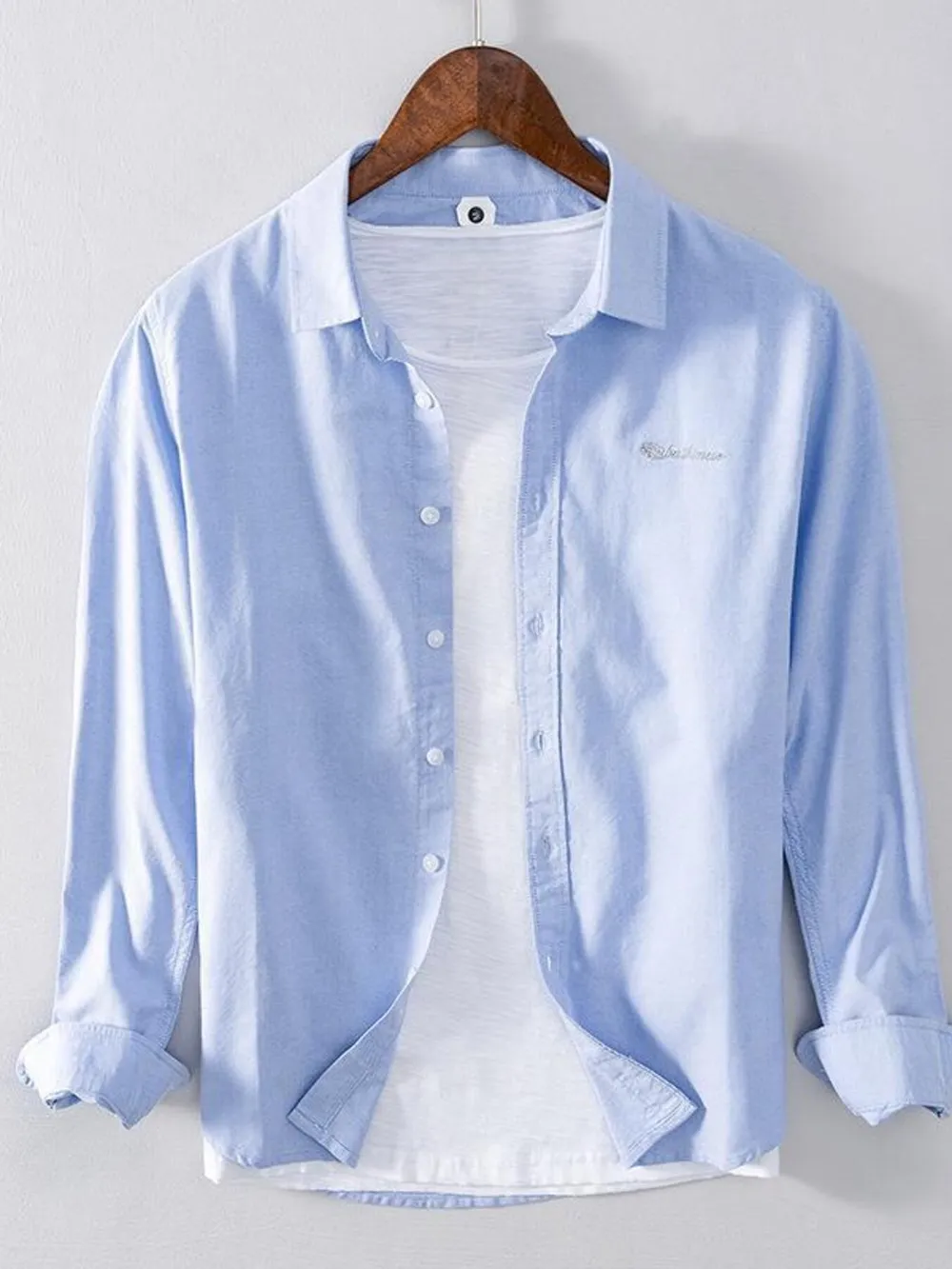Men's Plus Size Button Up Long Sleeve Shirt, image 2