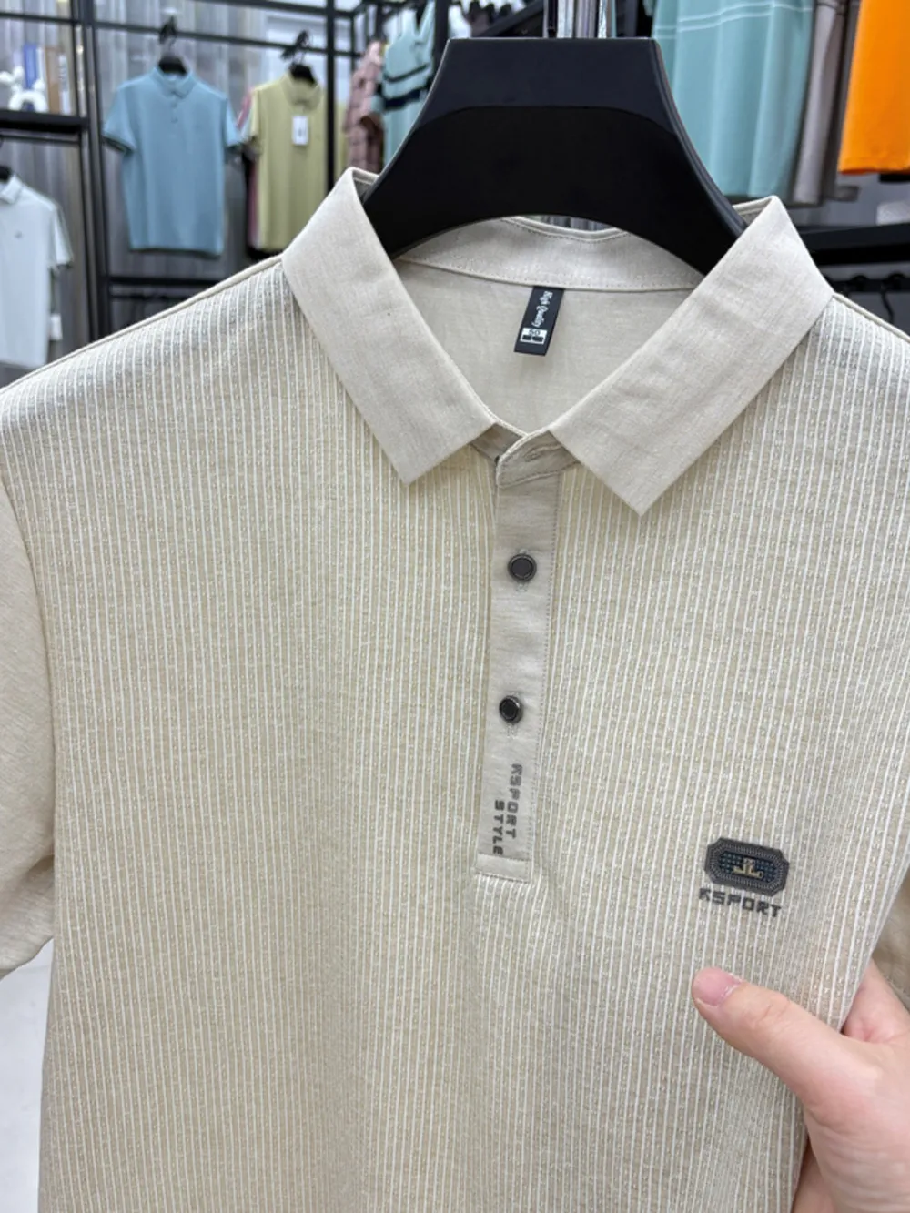 Men's Plus Size Short Sleeve Textured Polo, image 6
