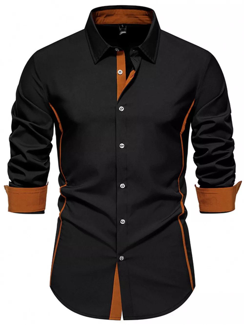 Men's Contrast Trim Button-Down Shirt